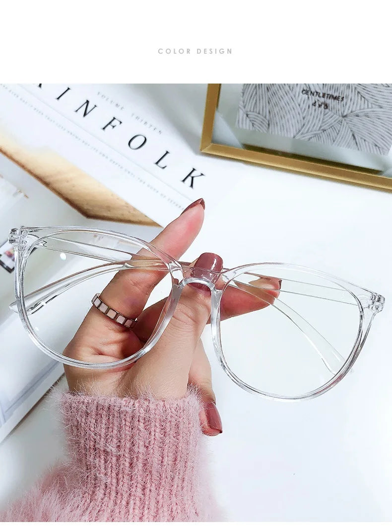 Transparent Blue Light Blocking Frame Computer Reading Glasses UV Eye Strain Readers for Women - UltraChic