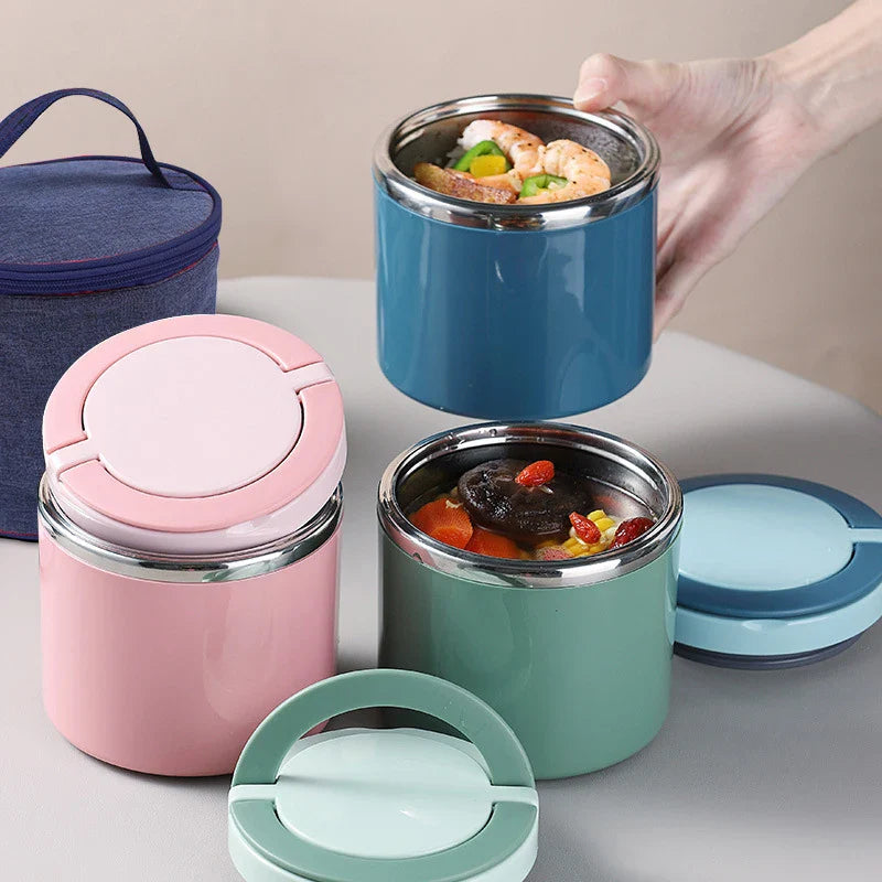 630/1000ML Stainless Steel Lunch Box Drinking Cup Food Thermal Jar Soup Insulated Thermos Container Portable Bento Lunchbox - UltraChic