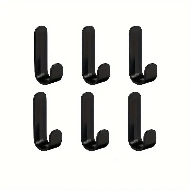 6Pcs Strong Self-Adhesive J-Hook – Waterproof Adhesive Hooks for Bathroom, Towel, Key & Kitchen Organization - UltraChic