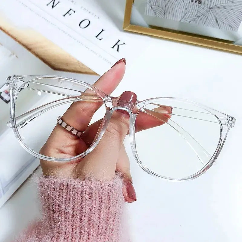 Transparent Blue Light Blocking Frame Computer Reading Glasses UV Eye Strain Readers for Women - UltraChic
