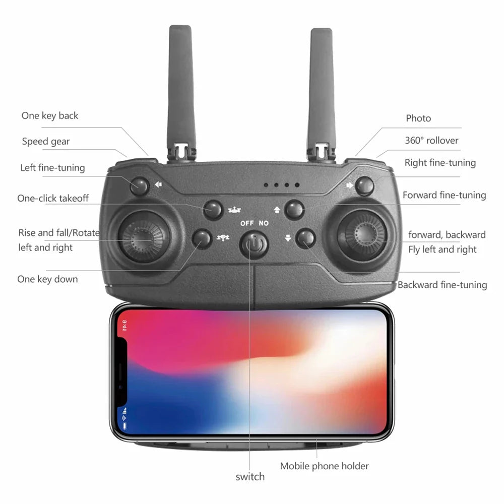 E88 Foldable RC Drone – Compact, Powerful, and Ready for Adventure!