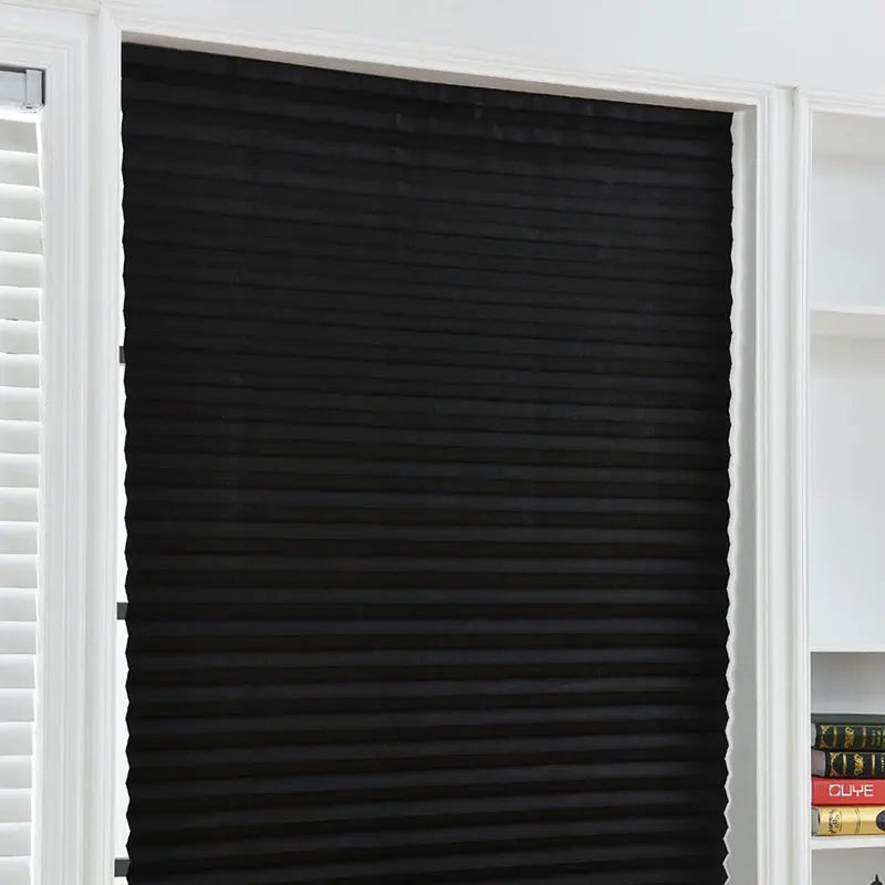 1PC Self-Adhesive Pleated Blinds – Half Blackout Window Shades for Bathroom, Bedroom & Balcony