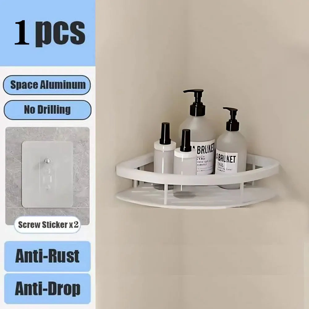 No Drill Wall-Mounted Bathroom Shelf – Easy Installation, Space-Saving Storage - UltraChic
