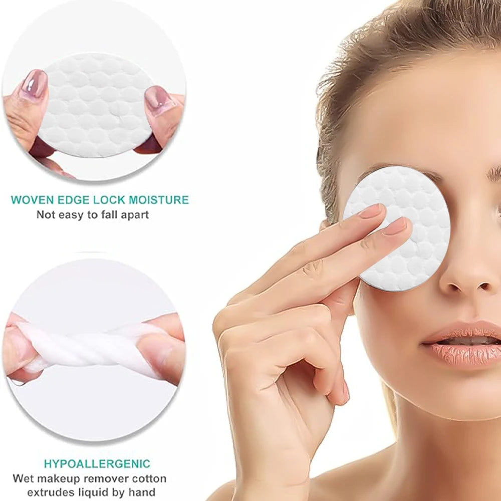 100 Pcs Soft Cotton Pads Perfect for Makeup Removal Cleansing Nail Polish Removal Gentle Absorbent & Durable - UltraChic