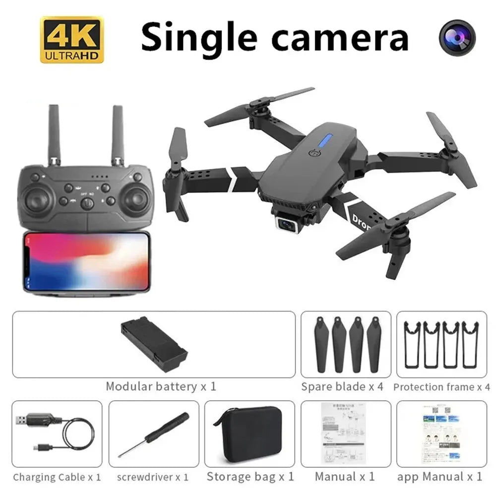 E88 Foldable RC Drone – Compact, Powerful, and Ready for Adventure!