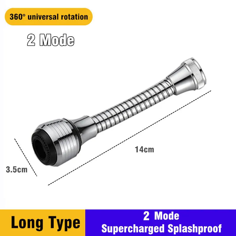 2 Mode Faucet Extender Nozzle Water Diffuser Tap Mixer Aerator Kitchen Attachment Adapter Frother Sprayer Saving Bubbler Filte - UltraChic