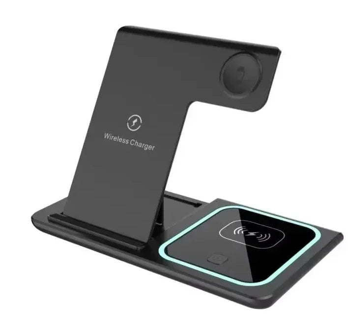 3-in-1 Fast Wireless Charging Station – 30W Foldable Charger for iPhone, Apple Watch & AirPods! - UltraChic