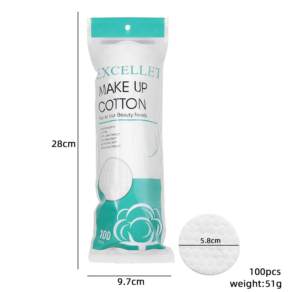 100 Pcs Soft Cotton Pads Perfect for Makeup Removal Cleansing Nail Polish Removal Gentle Absorbent & Durable - UltraChic