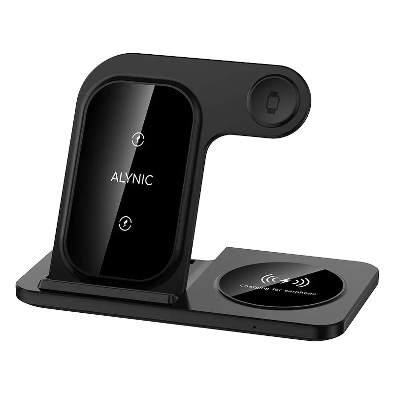 3-in-1 Fast Wireless Charging Station – 30W Foldable Charger for iPhone, Apple Watch & AirPods! - UltraChic