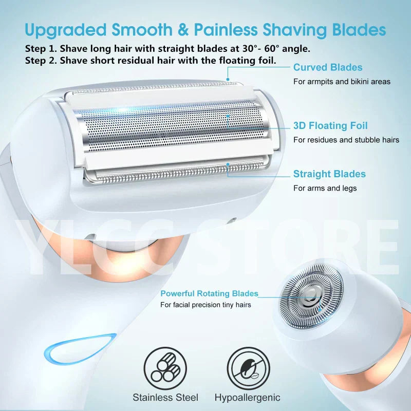 SmoothGlide Women’s Electric Razor Painless, Rechargeable Effortless Shaving Experience