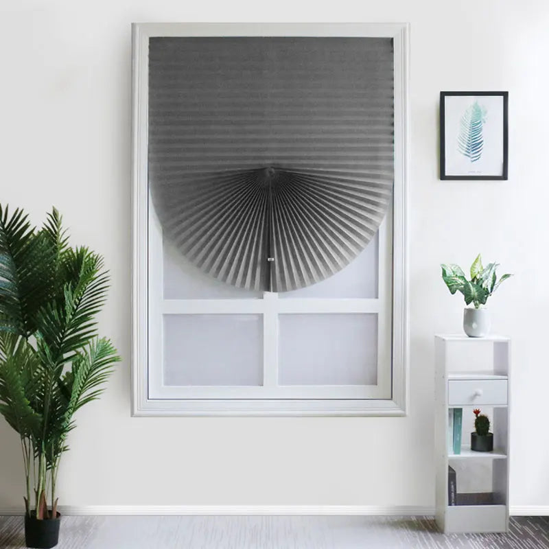 1PC Self-Adhesive Pleated Blinds – Half Blackout Window Shades for Bathroom, Bedroom & Balcony
