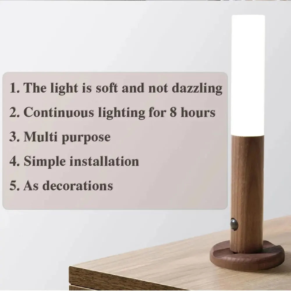 LED Night Light Magnetic Wall Lamp – Smart, Portable Lighting for Bedroom, Kitchen, Cabinet, and Staircase