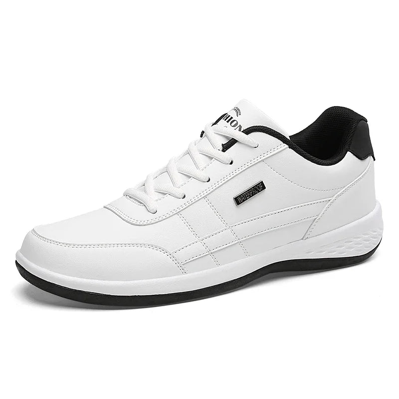 PU Leather Men's Casual Sneakers – Stylish, Breathable & Non-Slip Shoes - UltraChic