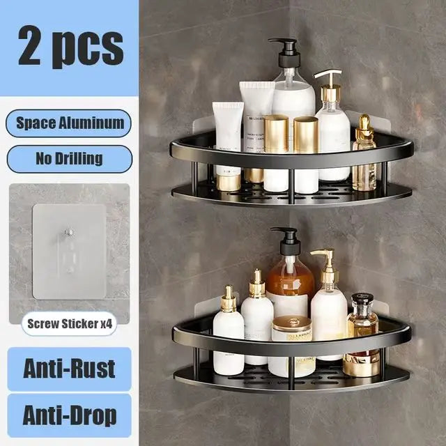 No Drill Wall-Mounted Bathroom Shelf – Easy Installation, Space-Saving Storage - UltraChic