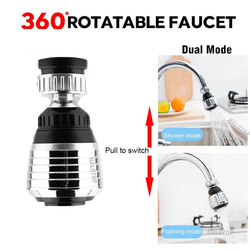 2 Mode Faucet Extender Nozzle Water Diffuser Tap Mixer Aerator Kitchen Attachment Adapter Frother Sprayer Saving Bubbler Filte - UltraChic