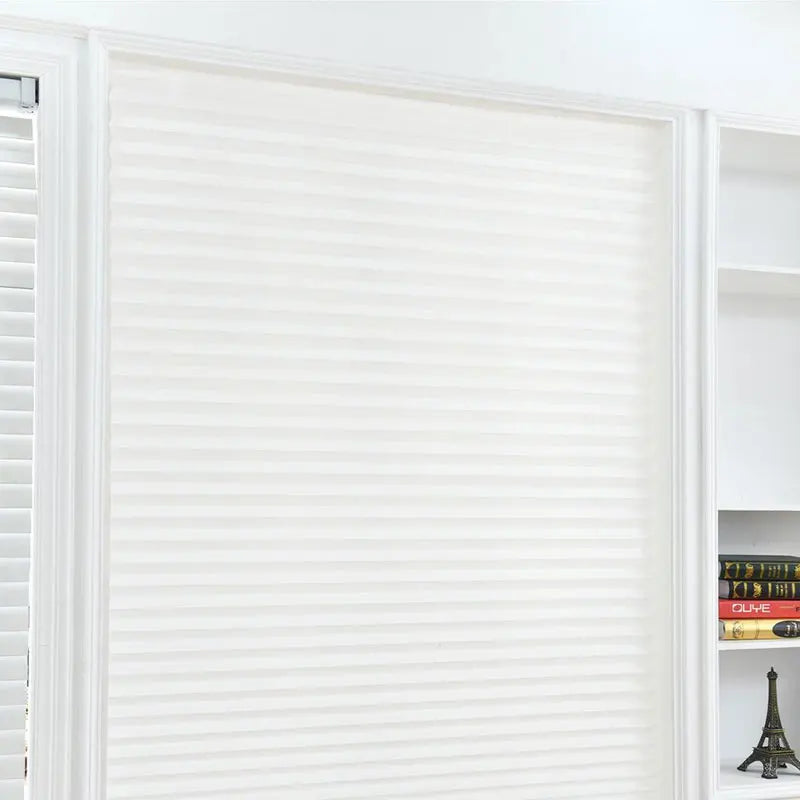 1PC Self-Adhesive Pleated Blinds – Half Blackout Window Shades for Bathroom, Bedroom & Balcony