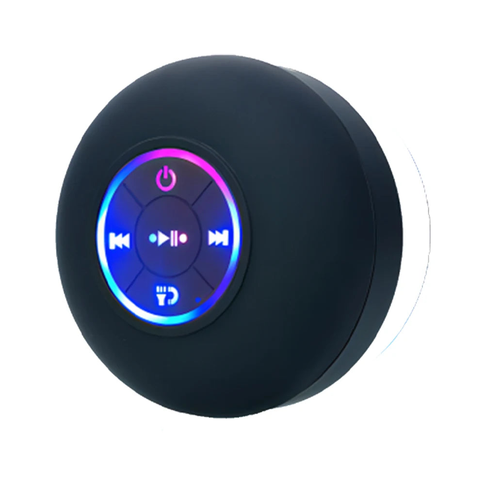 Portable Wireless Bluetooth Speaker – LED IPX4 Waterproof, Outdoor Loudspeaker with Large Suction Cup & Mini Stereo Sound
