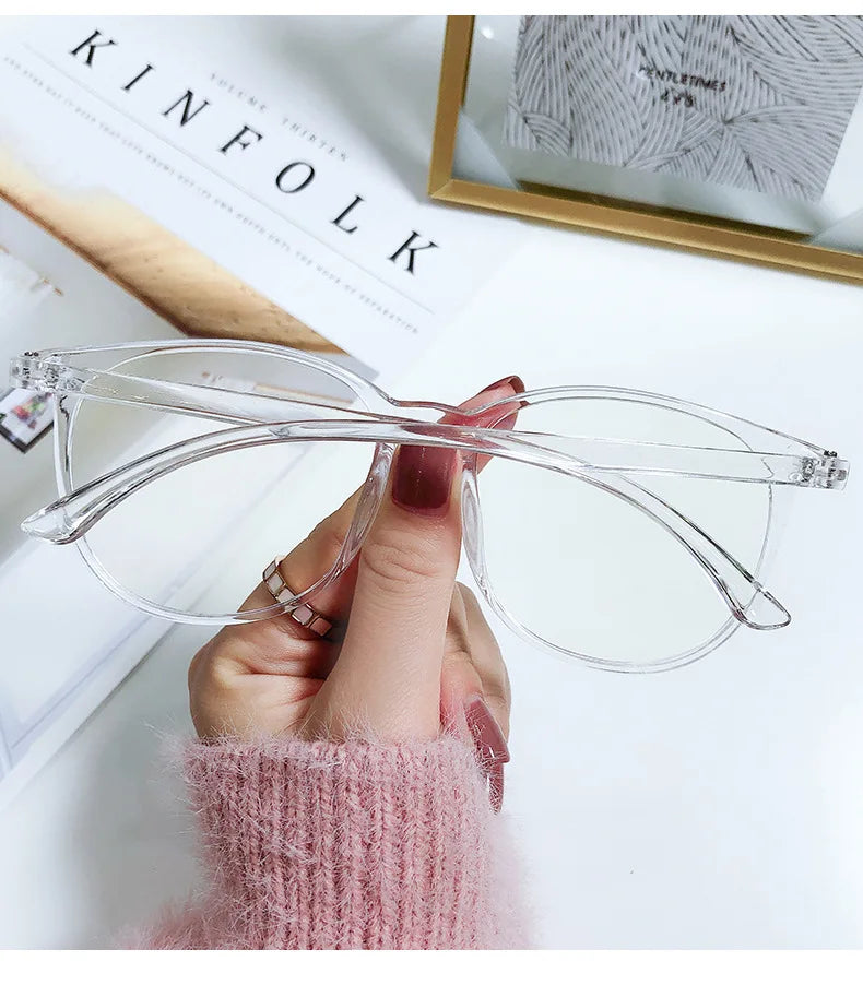 Transparent Blue Light Blocking Frame Computer Reading Glasses UV Eye Strain Readers for Women - UltraChic