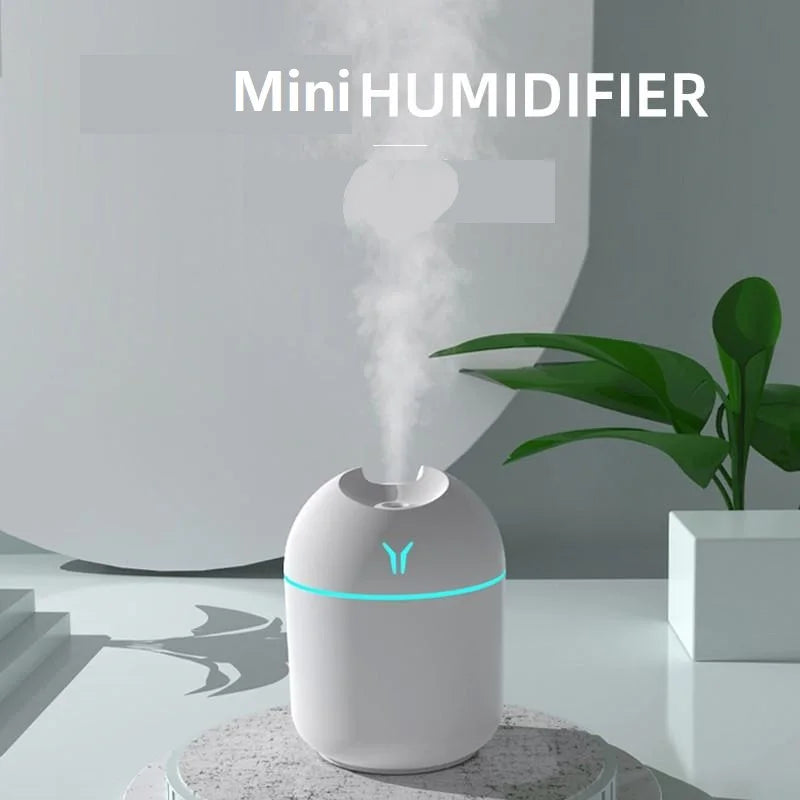 250ML USB Mini Air Humidifier with LED Lamp – Portable, Quiet, and Efficient Air Moisturizer for Home & Office