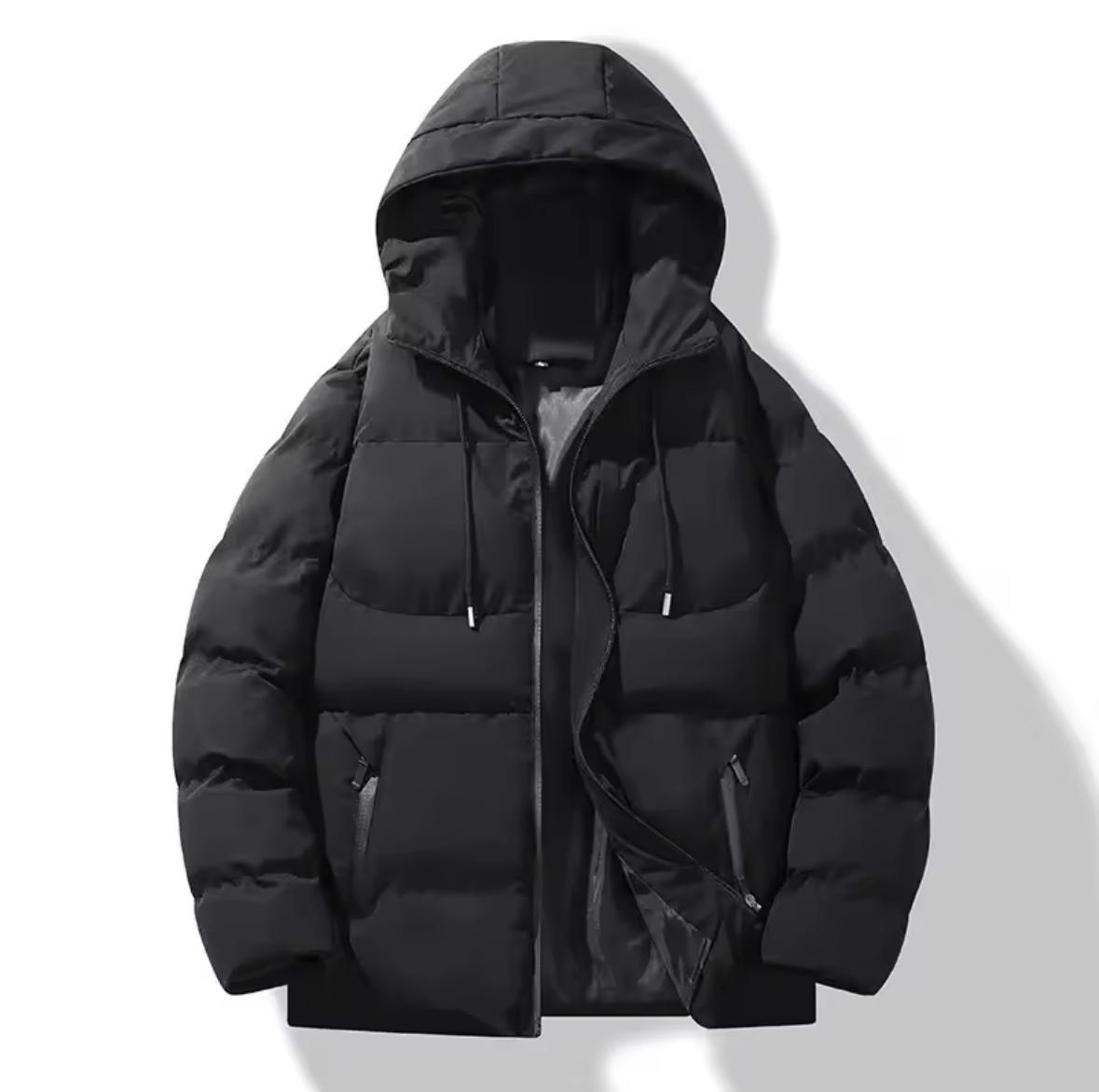 Herfst/Winter Fleece gevoerde katoenen gewatteerde jas Heren Warm pufferjack met capuchon Casual Trendy Loose-Fit Veelzijdig paar Katoen Co - UltraChic