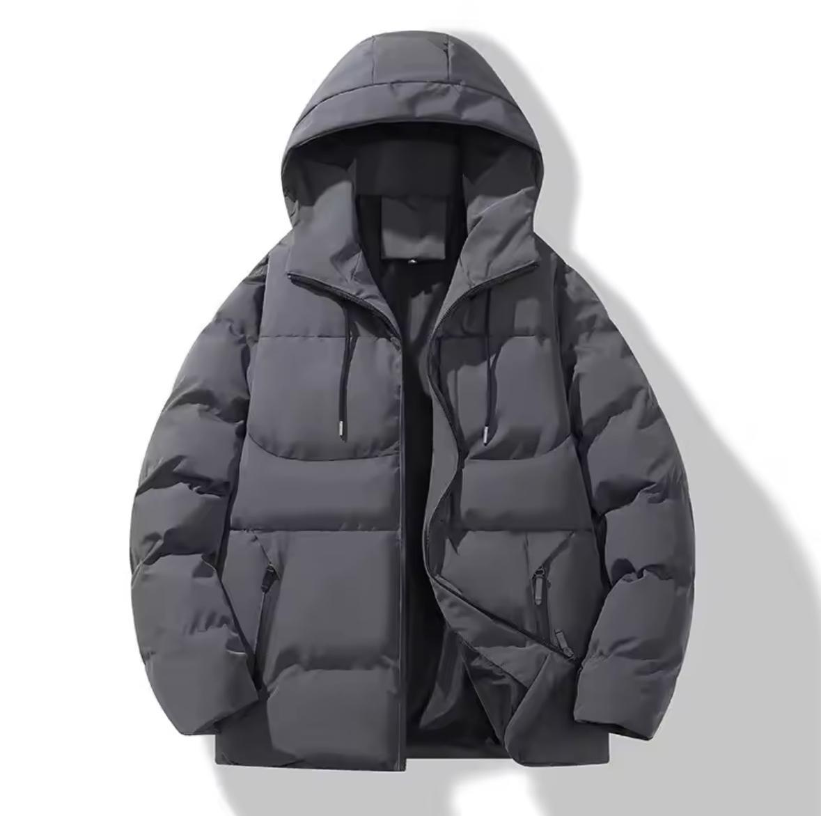 Herfst/Winter Fleece gevoerde katoenen gewatteerde jas Heren Warm pufferjack met capuchon Casual Trendy Loose-Fit Veelzijdig paar Katoen Co - UltraChic