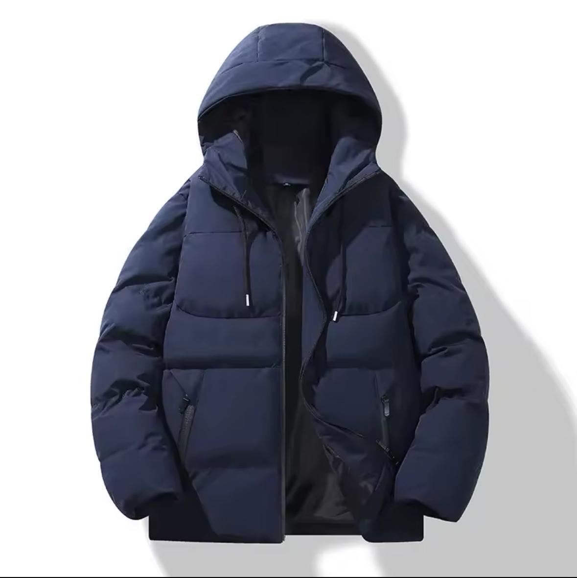 Herfst/Winter Fleece gevoerde katoenen gewatteerde jas Heren Warm pufferjack met capuchon Casual Trendy Loose-Fit Veelzijdig paar Katoen Co - UltraChic