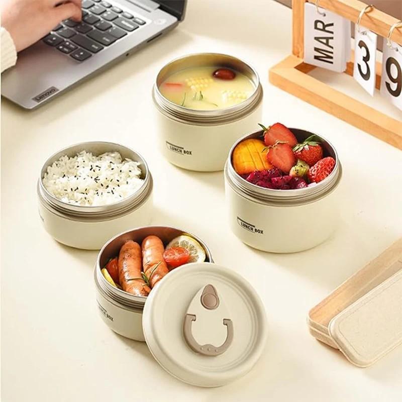 Portable Insulated Food Lunch Container Set, 1 Set Including 3 Counts Lunch Box & 1 Count Insulated Bag, 3 Separate Stackable Lunch Container for Adult & Kids, Christmas Gift Ideas, Stocking Stuffers - UltraChic
