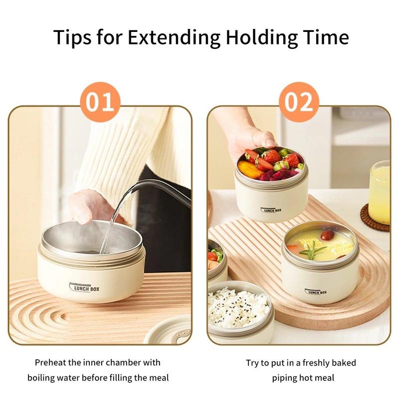 Portable Insulated Food Lunch Container Set, 1 Set Including 3 Counts Lunch Box & 1 Count Insulated Bag, 3 Separate Stackable Lunch Container for Adult & Kids, Christmas Gift Ideas, Stocking Stuffers - UltraChic