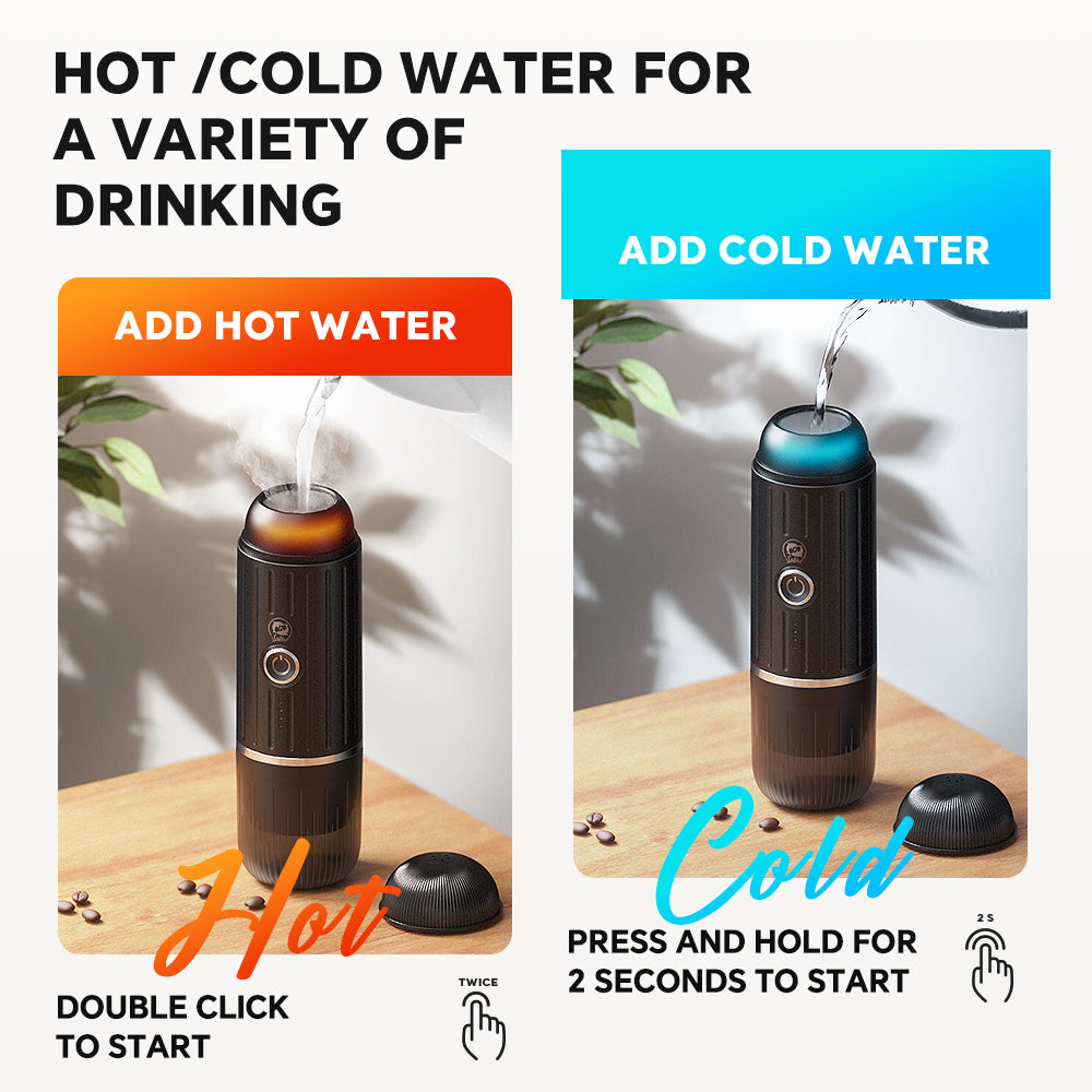 Compact Portable Espresso Maker with USB Charging - Perfect for Coffee Lovers On-the-Go, Compatible with Ground Coffee - UltraChic