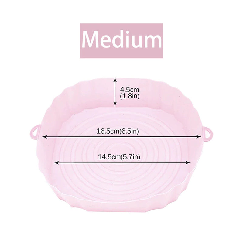 1/2/3PCS Reusable Air Fryer Silicone Pot Oven Baking Tray Airfryer Silicone Basket Pizza Fried Chicken Grill Pan Mat for Kitchen - UltraChic