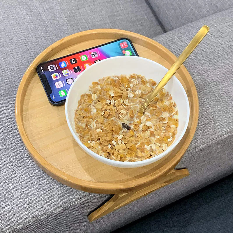Foldable Round Bamboo Storage Tray with Legs – Stylish, Space-Saving Organization for Any Room!