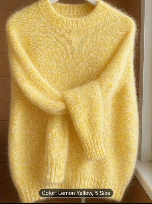 Soft Mohair Blend Sweater for Women – Cozy French-Inspired Style for Fall & Winter