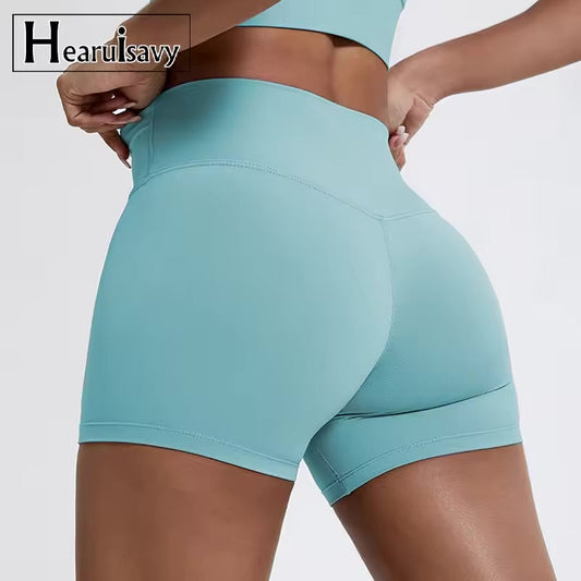 High Waist Butt-Lift Sports Shorts – Hearuisavy Slim Fit Gym & Yoga Shorts for Women