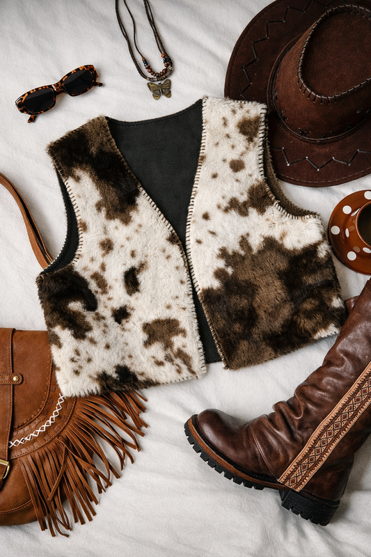 Why Cow Print Western Vests Are Trending in Fall Fashion