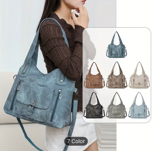 Women’s Soft Tote Shoulder Bag – Detachable Strap, Stylish Everyday & Work Handbag