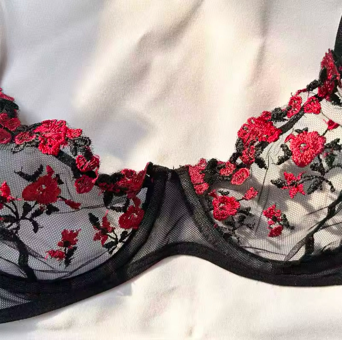 Sexy Lace Lingerie Set for Women – Elegant Embroidered Transparent Bra & Panty Set for Ultimate Comfort and Seduction