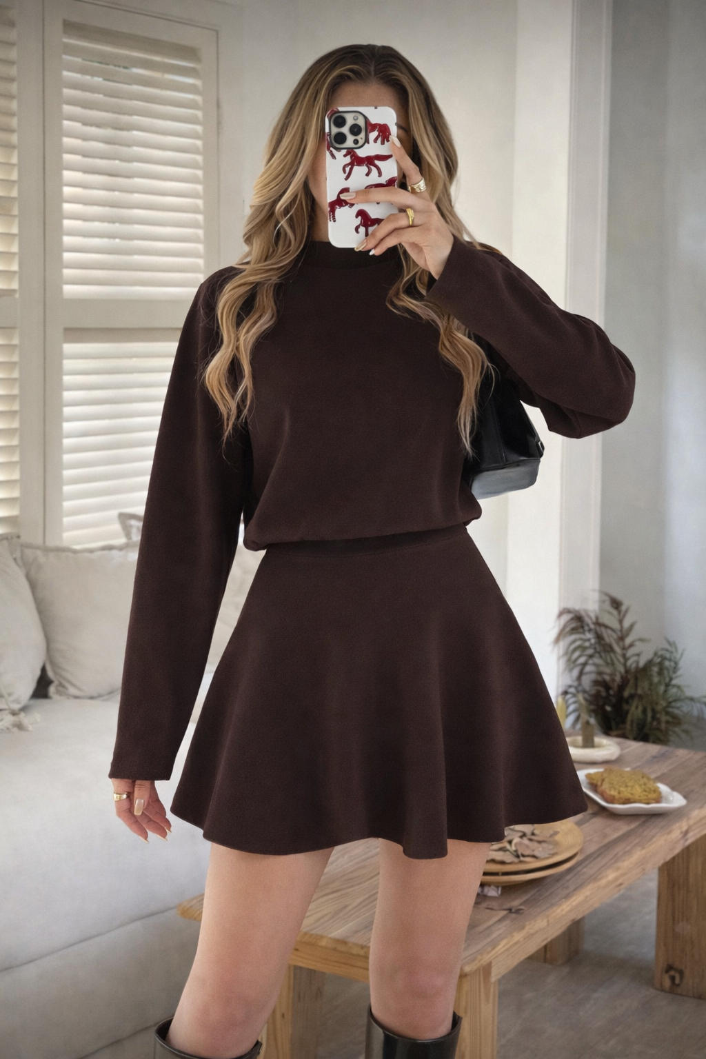 Women’s Knit Sweater Dress – Elegant Winter Commuting Mini Dress - UltraChic