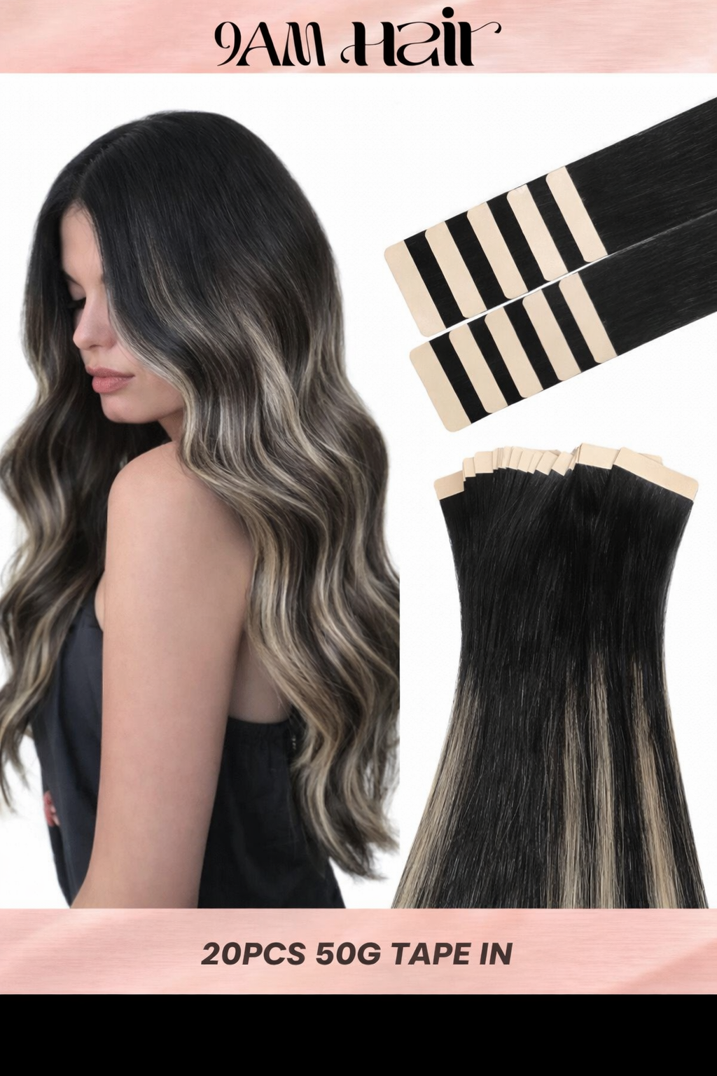 Tape In Human Hair Extensions Remy Straight – Invisible Seamless PU Tape Hair Extensions for Women Salon Quality
