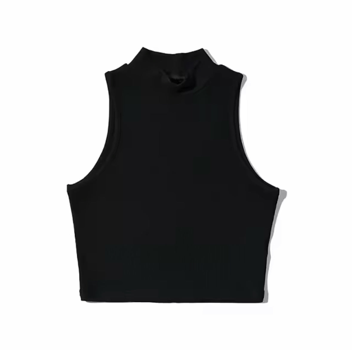 Summer Black Women’s Crop Top – High Neck Sleeveless Tank with Breathable Fabric and Comfortable Slim Fit for Stylish Everyday Wear