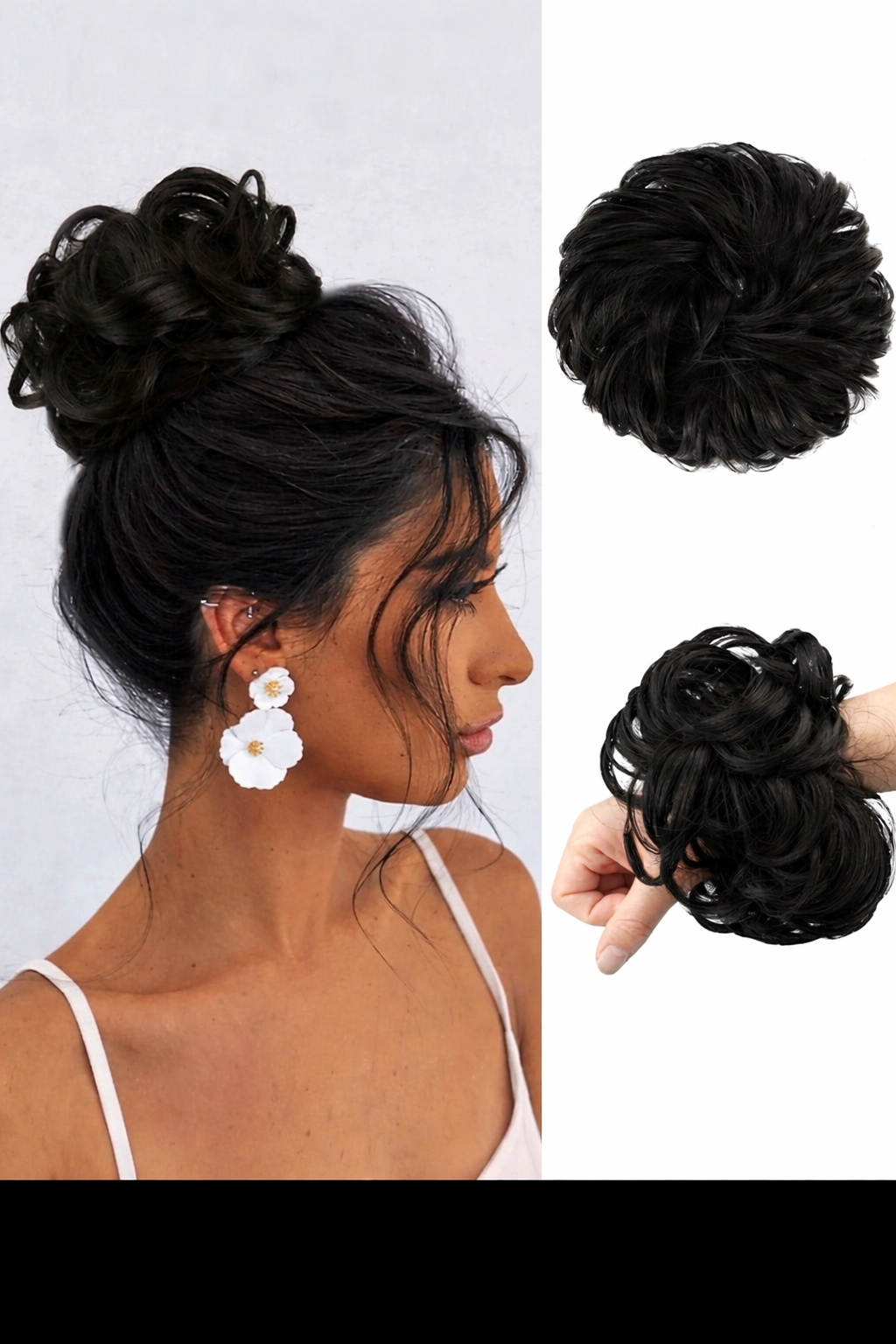 Messy Bun Hair Piece Scrunchie – Wavy Curly Synthetic Chignon Ponytail Thick Updo Hair Extension for Women - UltraChic