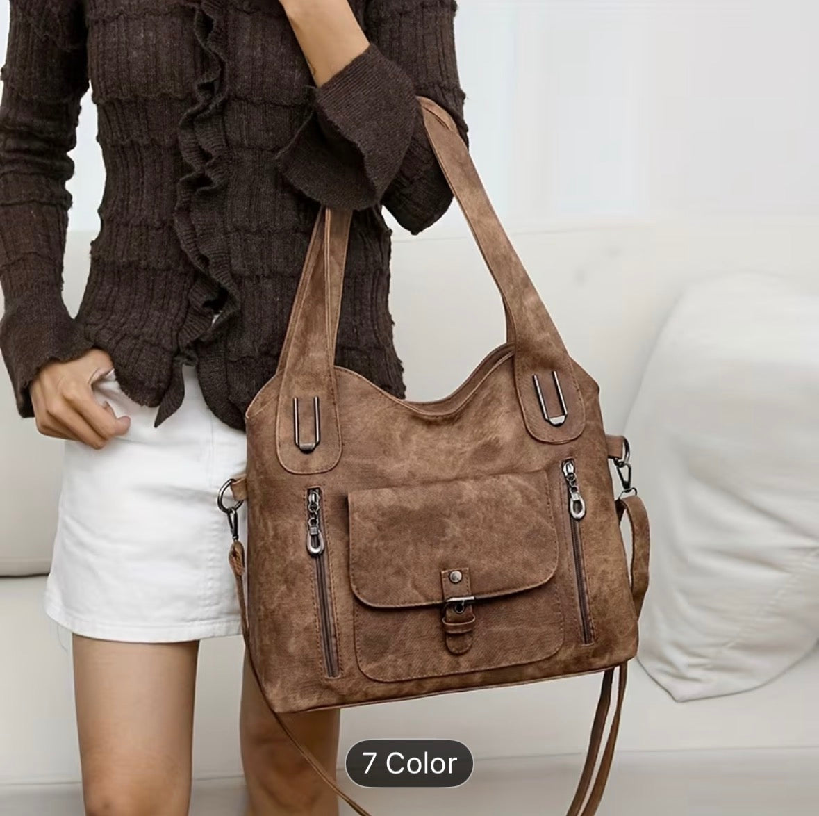 Women’s Soft Tote Shoulder Bag – Detachable Strap, Daily & Work Bag, Stylish Everyday Carry Handbag - UltraChic
