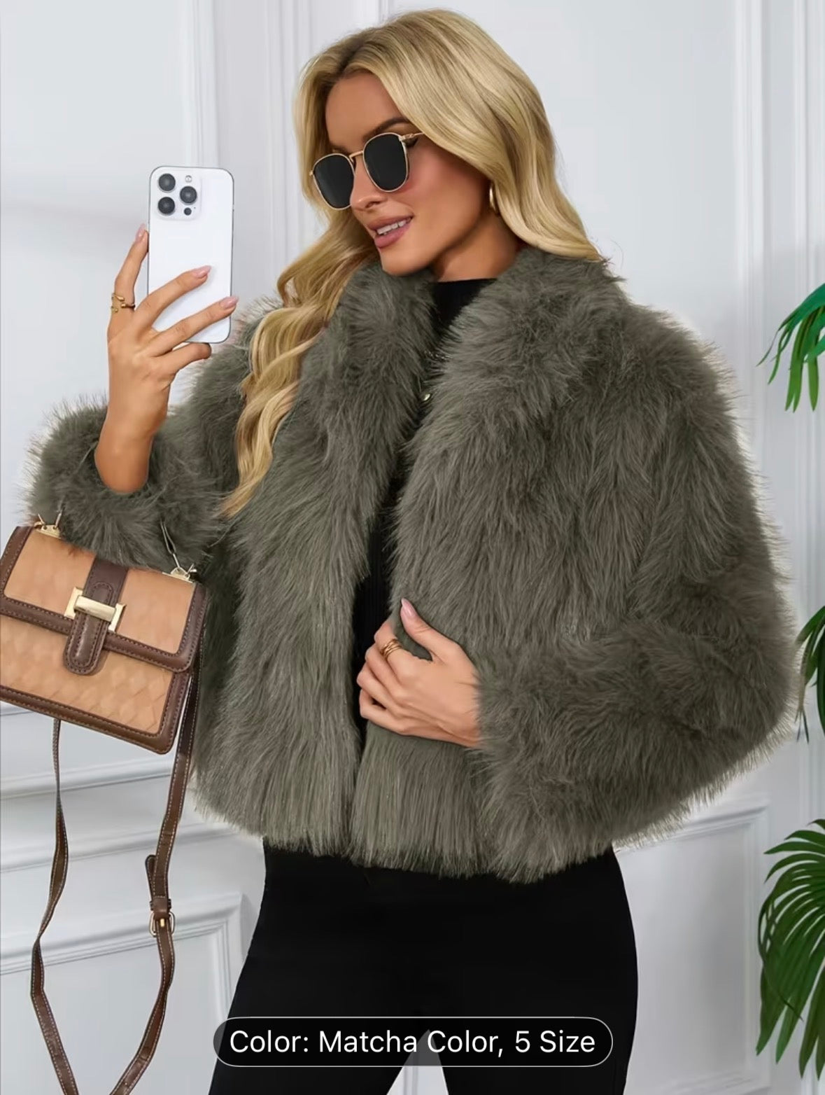 Women’s Faux Fur Winter Short Coat – Warm Plush Fashion Jacket for Cold Weather - UltraChic