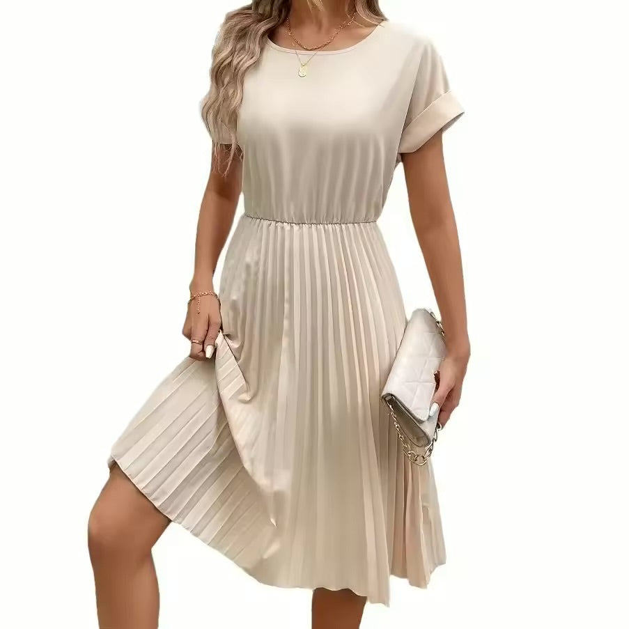 Clasi Elegance: Solid Pleated A-Line Maxi That Moves with You