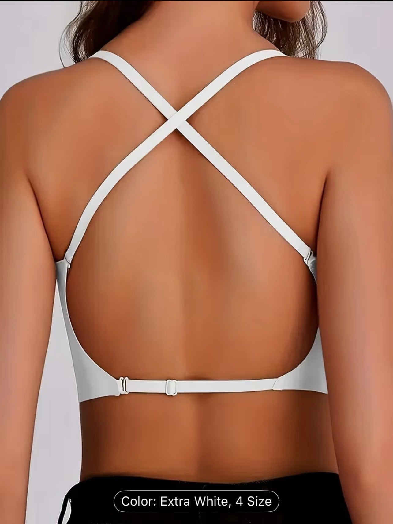 Womens Backless Seamless Push Up Bra Breathable Removable Pads Summer Invisible Lingerie Top 💖