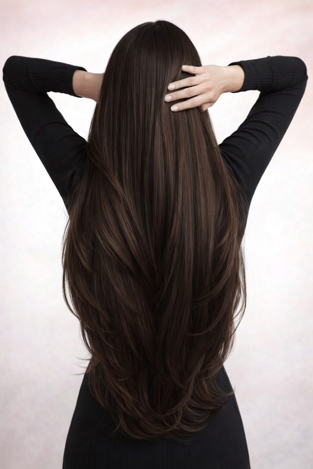 Human Hair Microlink Extensions 50 Strands – Silky Straight Micro Loop Light Brown Hair Extensions for Women