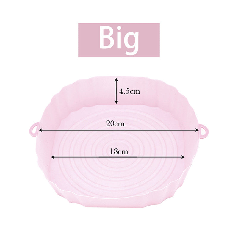 1/2/3PCS Reusable Air Fryer Silicone Pot Oven Baking Tray Airfryer Silicone Basket Pizza Fried Chicken Grill Pan Mat for Kitchen - UltraChic