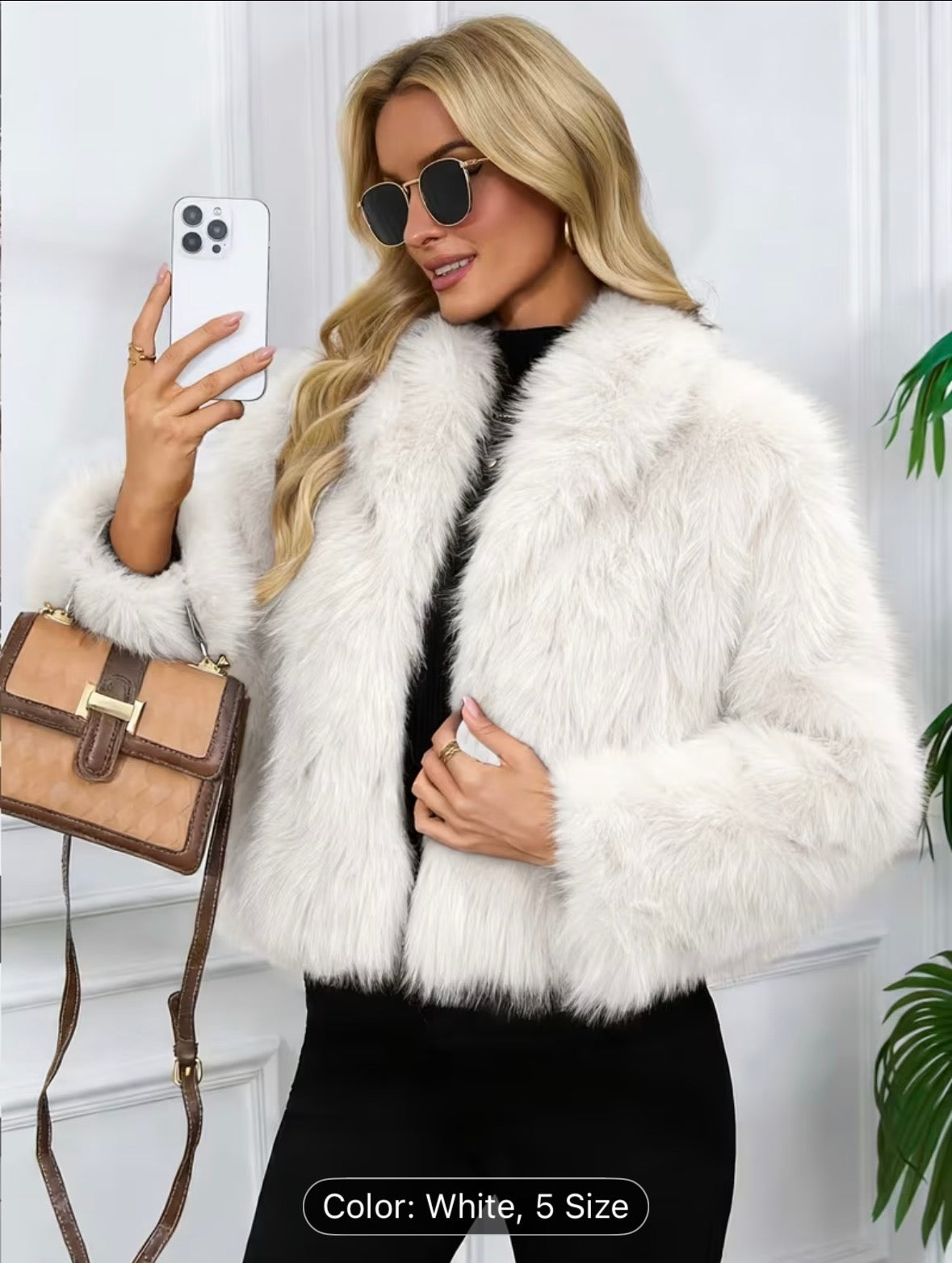 Women’s Faux Fur Winter Short Coat – Warm Plush Fashion Jacket for Cold Weather - UltraChic