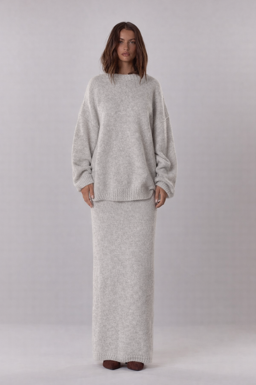 Oversized Knit Jumper & Maxi Skirt Set – Cool Girl Winter Look - UltraChic