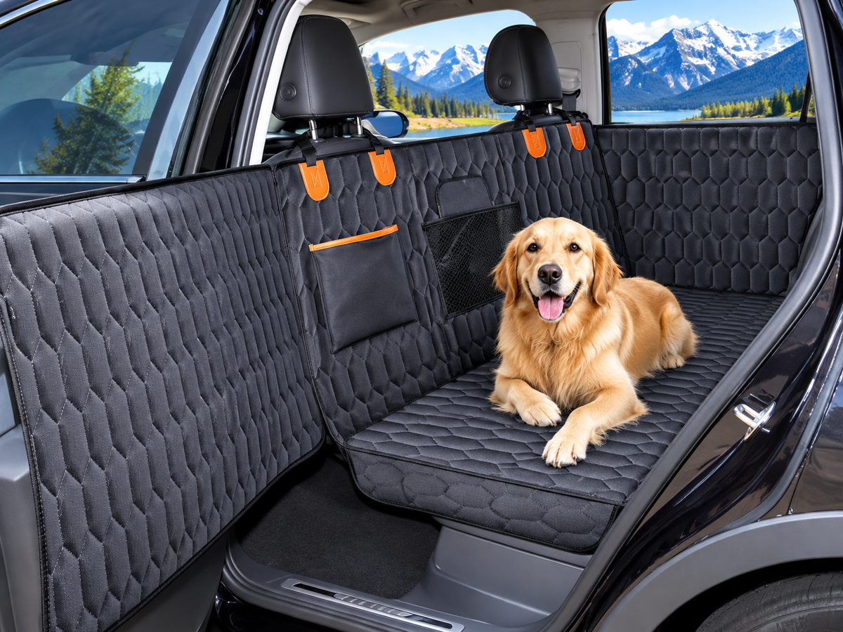 Dog Car Seat Cover – Waterproof Back Seat Protector for Pets