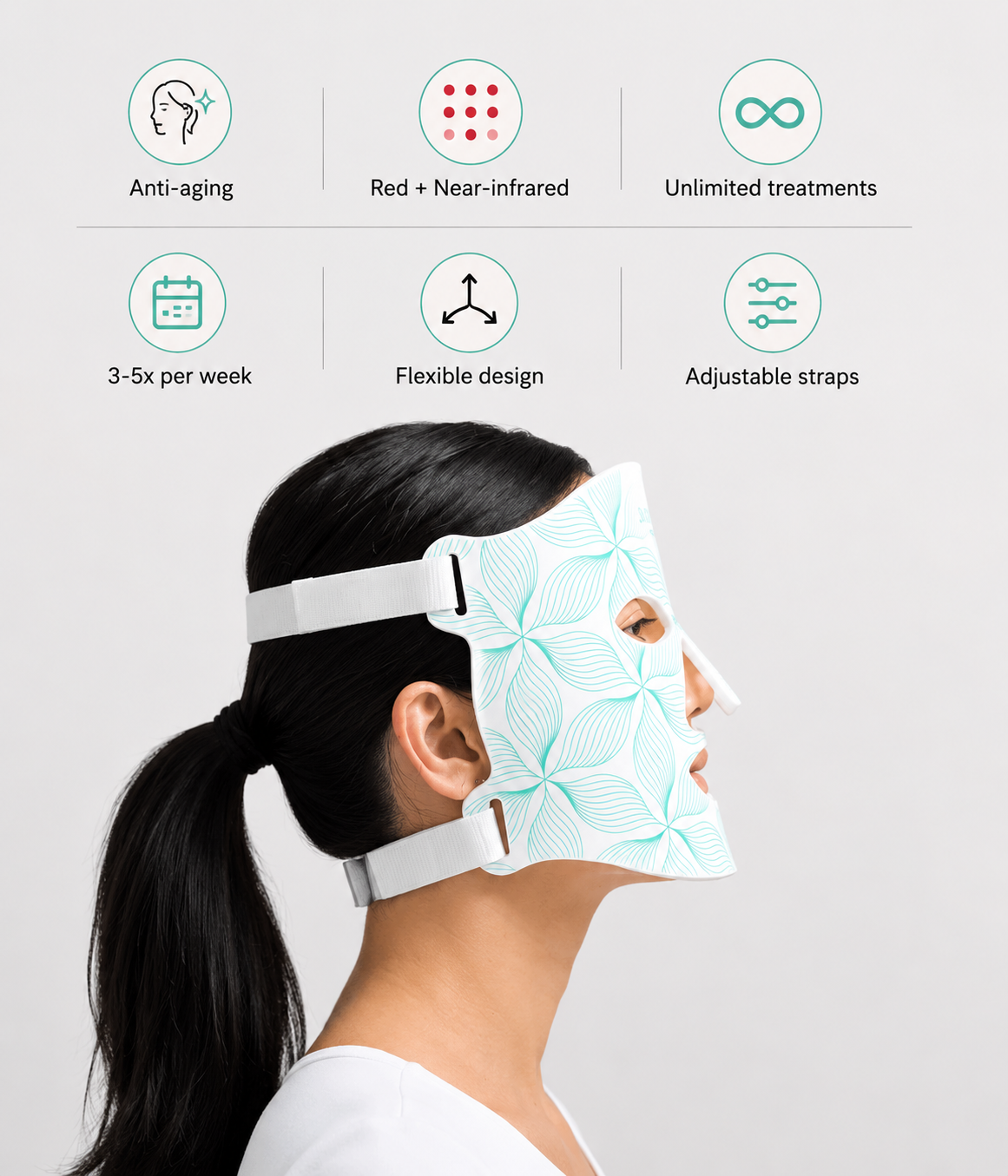 Omnilux Contour Face LED Mask – Red Light Therapy Anti-Aging Skincare Device for Wrinkles & Glowing Skin